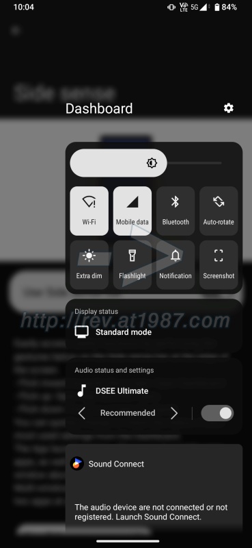 Sony Xperia 1 VI – Side sense Dashboard